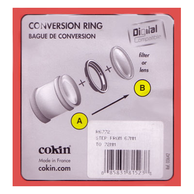 cokin 67-72mm Step-Up Ring