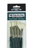 Colart Winton Hog Brushes for Oil paints - Set of 5 Long Handled Brushes - by Winsor and Newton