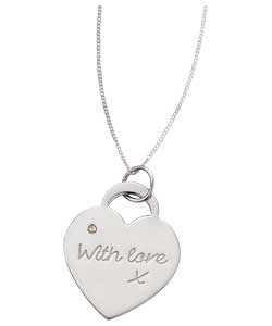 Coleen Sterling Silver With Love Diamond Set Pendant