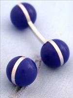 Coles Blue Hand made ball cufflinks