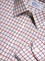 Coles Classic Wine Navy Tattersall Check Handmade Shirt
