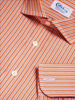 Coles Cutaway Orange Pop Stripe Handmade Mens Shirt