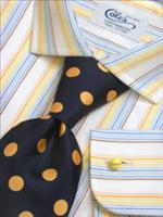 Coles Cutaway Yellow Brown Sunstripe Handmade Mens Shirt