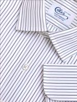 Mens Classic Collar Blue/Navy Double Stripe Shirt