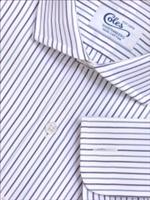 Coles Mens Cutaway Collar Blue/Navy Double Stripe