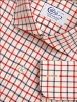 Mens Cutaway Collar Blue Red Tattersall Check