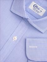 Coles Mens Cutaway Collar Blue Shepherds Check