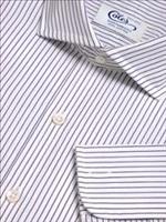 Coles Mens Cutaway Collar Navy Pinstripe Shirt
