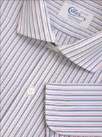 Coles Mens Handmade Lilac Chelsea Stripe Dress Shirt