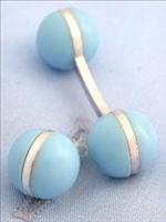 Coles Pastel Blue Hand made ball cufflinks
