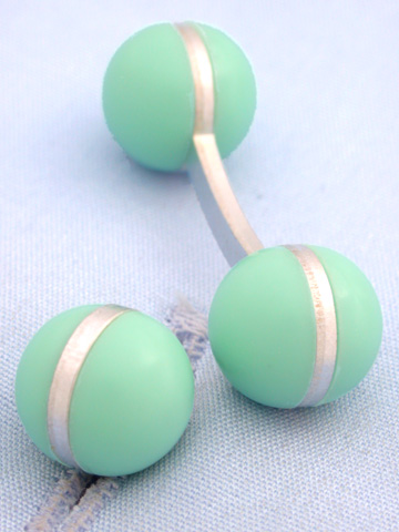 Coles Pastel Green Ball Cufflinks