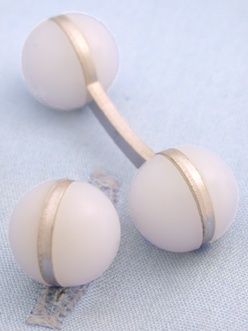 Coles Pastel White Ball Cufflinks