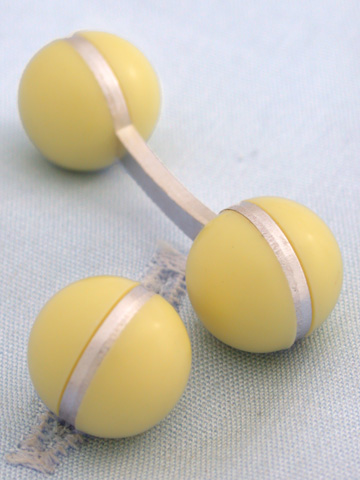 Coles Pastel Yellow Ball Cufflinks