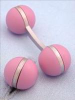 Coles Pink Hand made Ball cufflinks