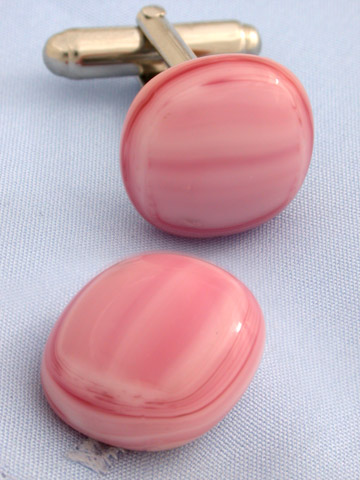 Pink Tiffany Glass Cufflinks