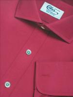 Coles Plain Burgundy Handmade Shirt in Cutaway Collar