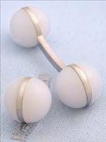 Coles White Hand made ball cufflinks