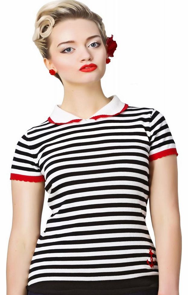 Collectif Adora Striped Knitted Top SS140104