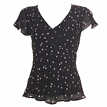 Black spot printed wrap over top