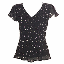Collection Debenhams Black spot printed wrap over top