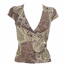 Chocolate paisley wrap over top