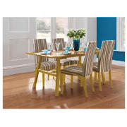 Cologne Dining Table, Oak with 4 Lucca Chairs,