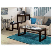 side table, dark oak veneer