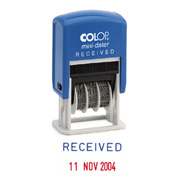 160 L-1 Self-Inking Stock Text Dater - RECEIVED