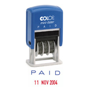 160 L-2 Self-Inking Stock Text Dater - PAID plus