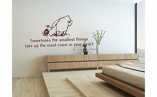 ColorfulHall 19.7`` X 23.6`` Winnie the Pooh Sometimes the Smallest Things Quote Childrens Bedroom Kids Room Playroom Nursery Wall Sticker Wall Art Vinyl Wall Decal Home Decor baby room kids