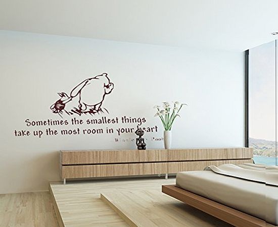 ColorfulHall 23.6`` X 23.6`` Lovely Wall sticker Winnie the Pooh Honey Sometimes the Smallest Things Quote Childr