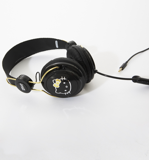 Hello Kitty Black and Gold Headphones from Coloud