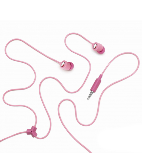 Pink Retro Hello Kitty In Ear Headphones from