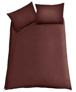 Colour Match Chocolate Polycotton Duvet Set -