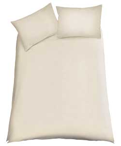 Colour Match Cream Polycotton Duvet Set - Double