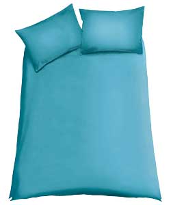 Colour Match Lagoon Polycotton Duvet Set - Double