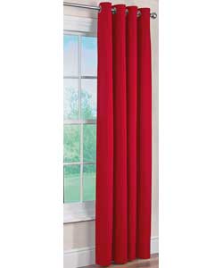 Lima Ring Top Poppy Red Curtains -