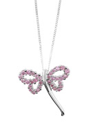 Coloured Collection 9ct white gold pink cubic zirconia `Dragonfly`
