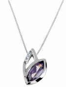 Coloured Collection 9ct white gold purple and white cubic zirconia