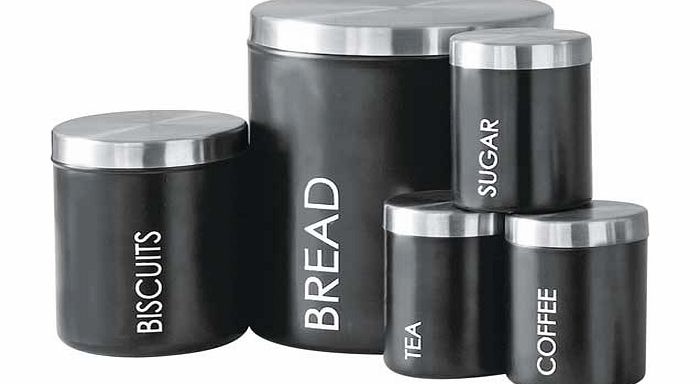 ColourMatch 5 Piece Storage Set - Jet Black