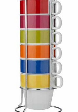 ColourMatch 6 Piece Stacking Mug Set - Brights