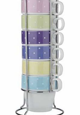 ColourMatch 6 Piece Stacking Mug Set - Pastel