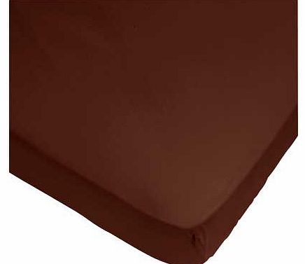 ColourMatch Chocolate Fitted Sheet - Double