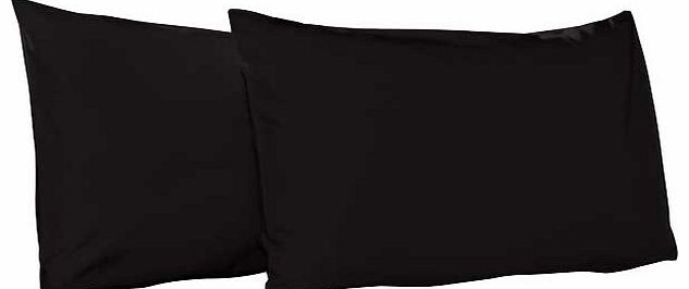 ColourMatch Jet Black Housewife Pillowcase - 2