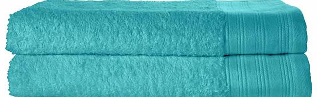ColourMatch Pair of Bath Sheets - Aqua
