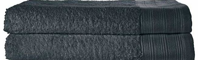 ColourMatch Pair of Bath Sheets - Charcoal