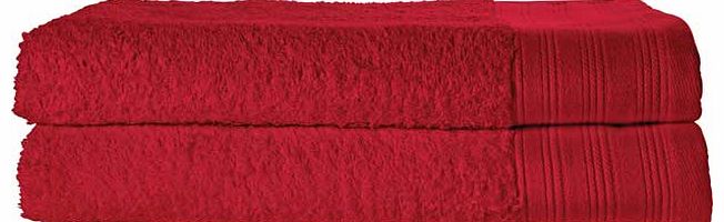 ColourMatch Pair of Bath Sheets - Deep Red