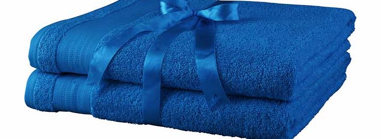 ColourMatch Pair of Bath Sheets - Marina Blue