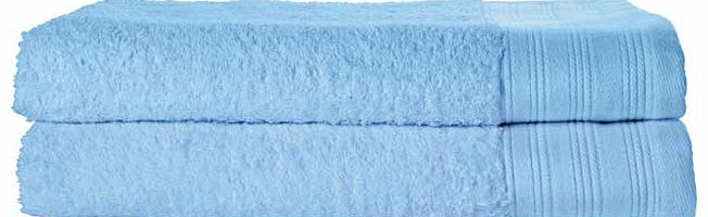 ColourMatch Pair of Bath Sheets - Sky Blue