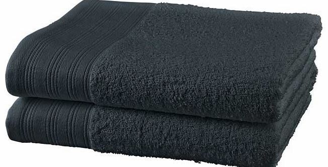 ColourMatch Pair of Bath Towels - Charcoal